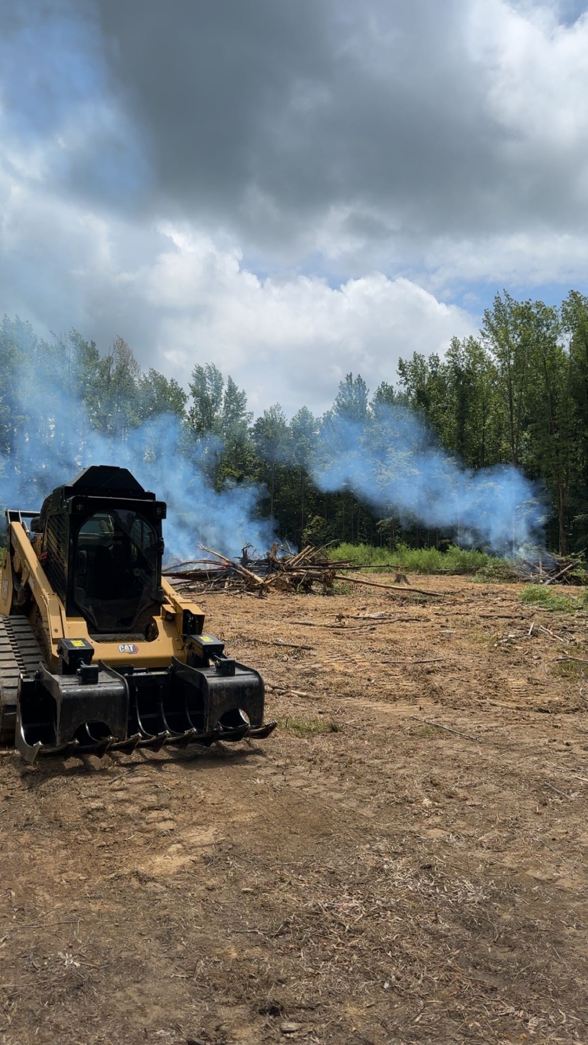 CAT compact track loader on an active land clearing job